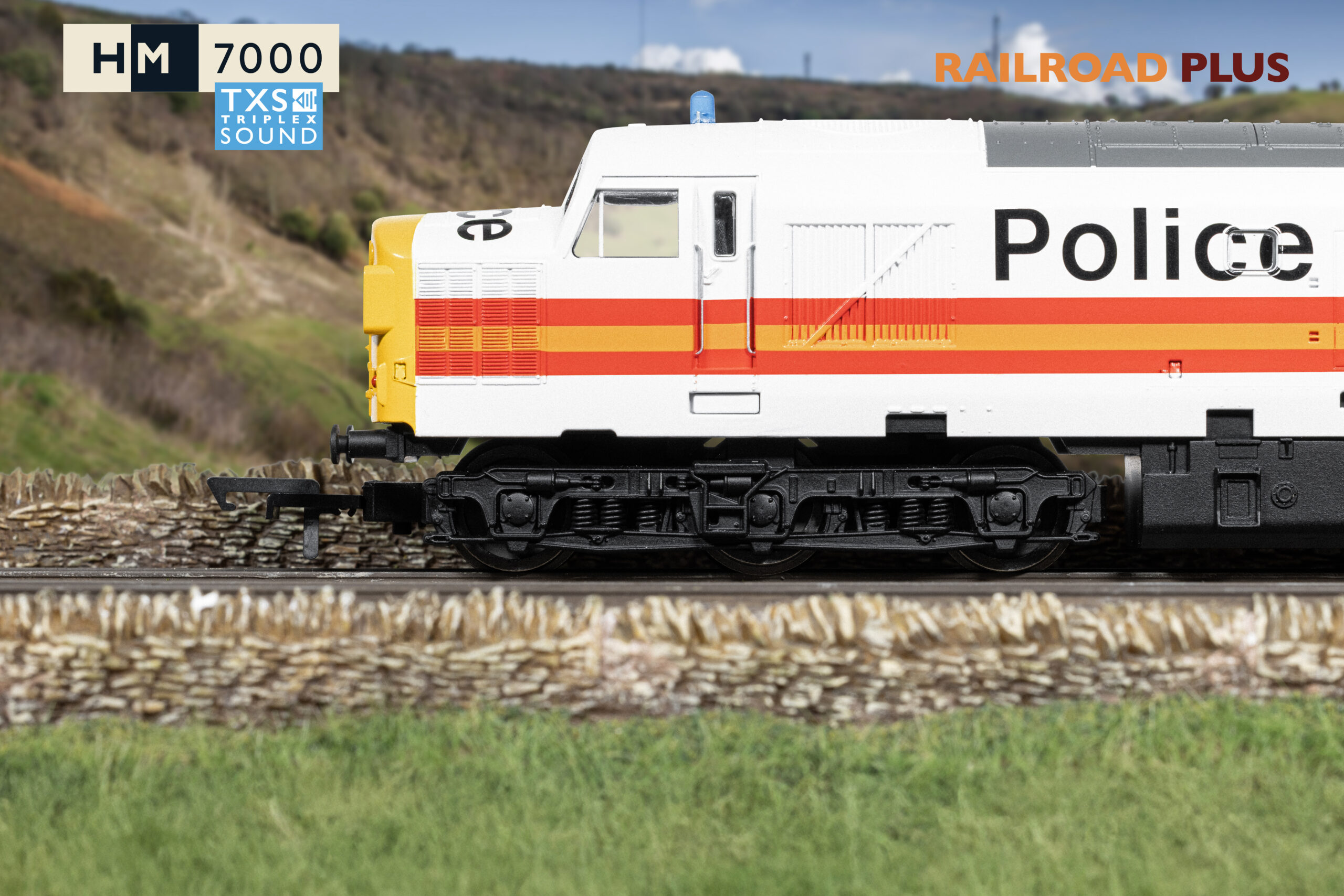 Hornby R30435TXS Railroad Plus BR - Class 37 - '37093' Police Livery (DCC Sound Fitted) - OO Gauge