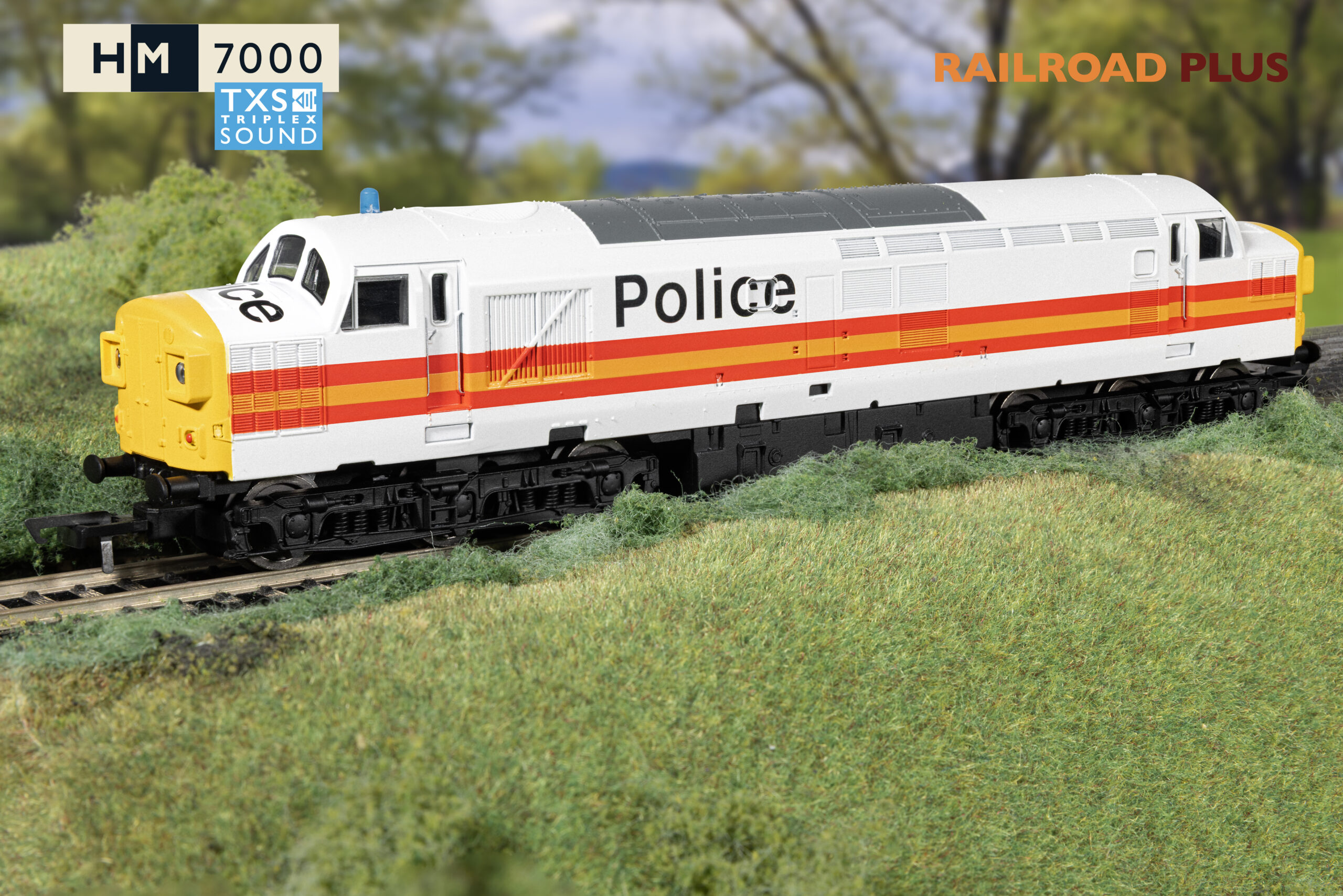 Hornby R30435TXS Railroad Plus BR - Class 37 - '37093' Police Livery (DCC Sound Fitted) - OO Gauge