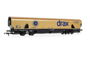 Hornby R60322 Drax Biomass Gold 50th Anniversary Wagon- OO Gauge