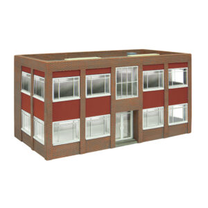 Scenecraft 44-018R Two Storey Office Block - Red - 1:76 (OO) Gauge