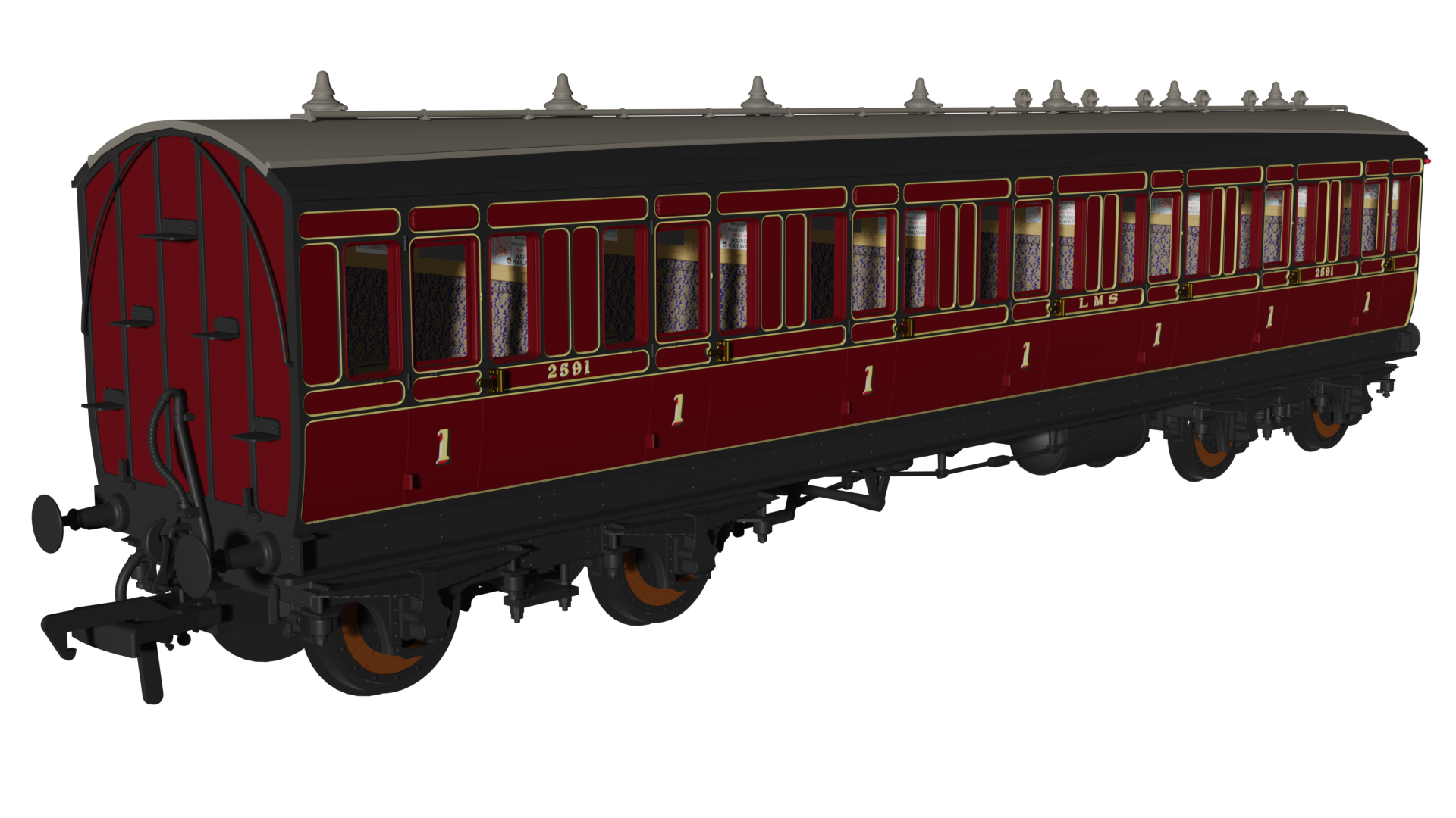 Rapido 978159 LMS Period 1 Evolution Non-Corridor First No.2591 - OO Gauge