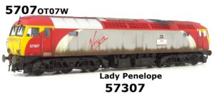 Heljan 5707OT07W Class 57 57307 Lady Penelope in Virgin Trains Livery - OO Gauge DCC READY WEATHERED