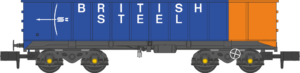 Revolution - RT-PTA-BSSW-531A PTA/JTA/JUA Aggregate Tippler Wagons in British Steel Blue and Orange Livery 5 (outer) Pack A - N Gauge