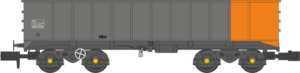 Revolution - RT-PTA-BSRV-521A PTA/JTA/JUA Aggregate Tippler Wagons in British Steel Grey and Orange Livery 5 (outer) Pack A - N Gauge