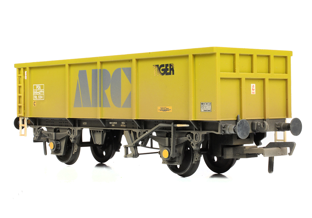 Branchline 37-552E POA Mineral Wagon 'ARC/Tiger' Yellow WEATHERED - OO Gauge