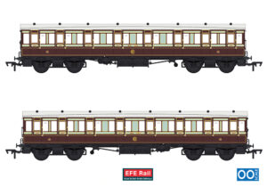 EFE Rail E86030 54ft non-Corridor Composite Caledonian Railway Plum & Off-White - OO Gauge