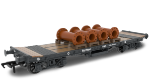 Rapido 985007 WD 35T Rectank No.17313 - GWR Grey (Pipe Load) - OO Gauge