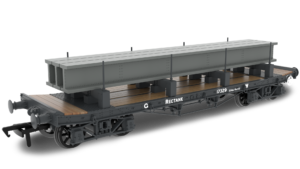 Rapido 985009 WD 35T Rectank No.17329 - GWR Grey (1940s) (Girder Load on Bolsters) - OO Gauge