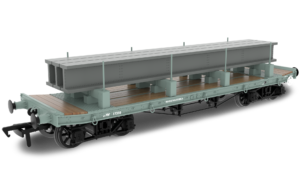 Rapido 985016 WD 35T Rectank No.W17330 - BR Grey (Girder Load on Bolster) - OO Gauge