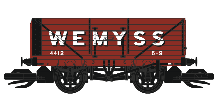 PECO TTRC035 7 Plank Open Wagon WEMYSS TWIN PACK - MODEL RAIL SCOTLAND LIMITED EDITION PACK TT:120 Gauge