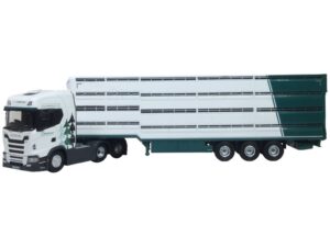 OXFORD DIECAST 76SNG006 Scania S Series Livestock Trailer A W Jenkinson - OO Gauge