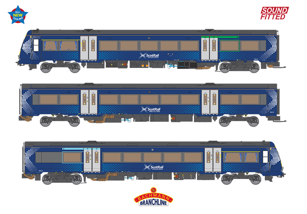 Branchline 35-625SF Class 170/4 3-Car DMU 170412 ScotRail - OO Gauge DCC SOUND