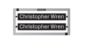 60003 Christopher Wren Nameplate - OO Gauge (Copy)