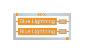 66702 Blue Lightning nameplates OO Gauge