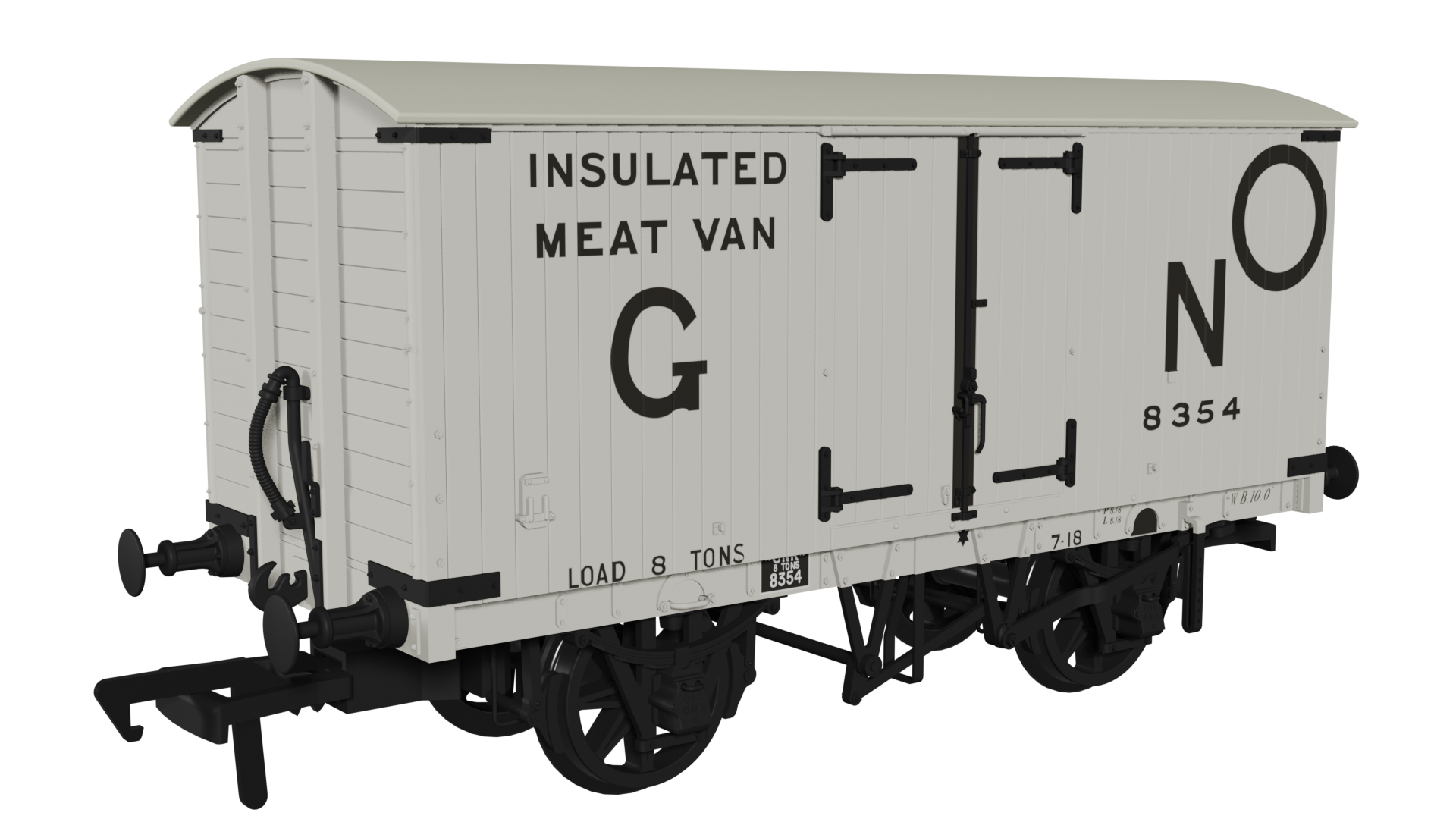 Rapido Trains 930004 GNR 8 Ton Van – GN Insulated Meat Livery No.8354 OO Gauge