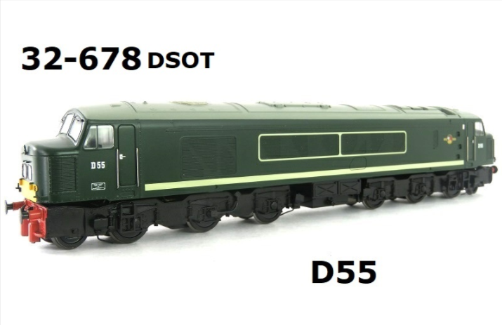 Bachmann 32-678DSOT Class 45 D55 In BR Green Livery Sound Removed DCC READY - OO Gauge PREOWNED