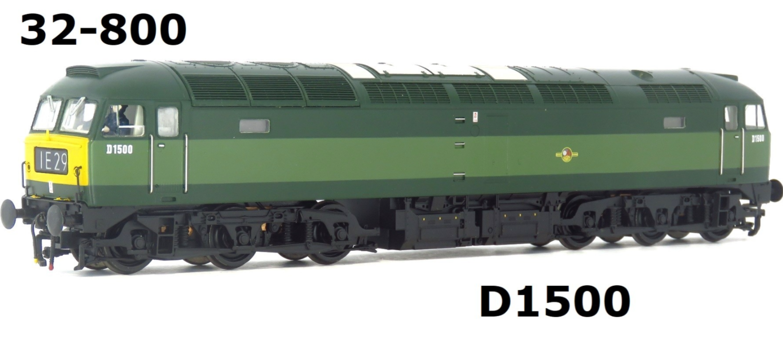 Bachmann 32-800P Class 47/0 D1500 In BR Two Tone Green Livery with HYP OO Gauge PREOWNED
