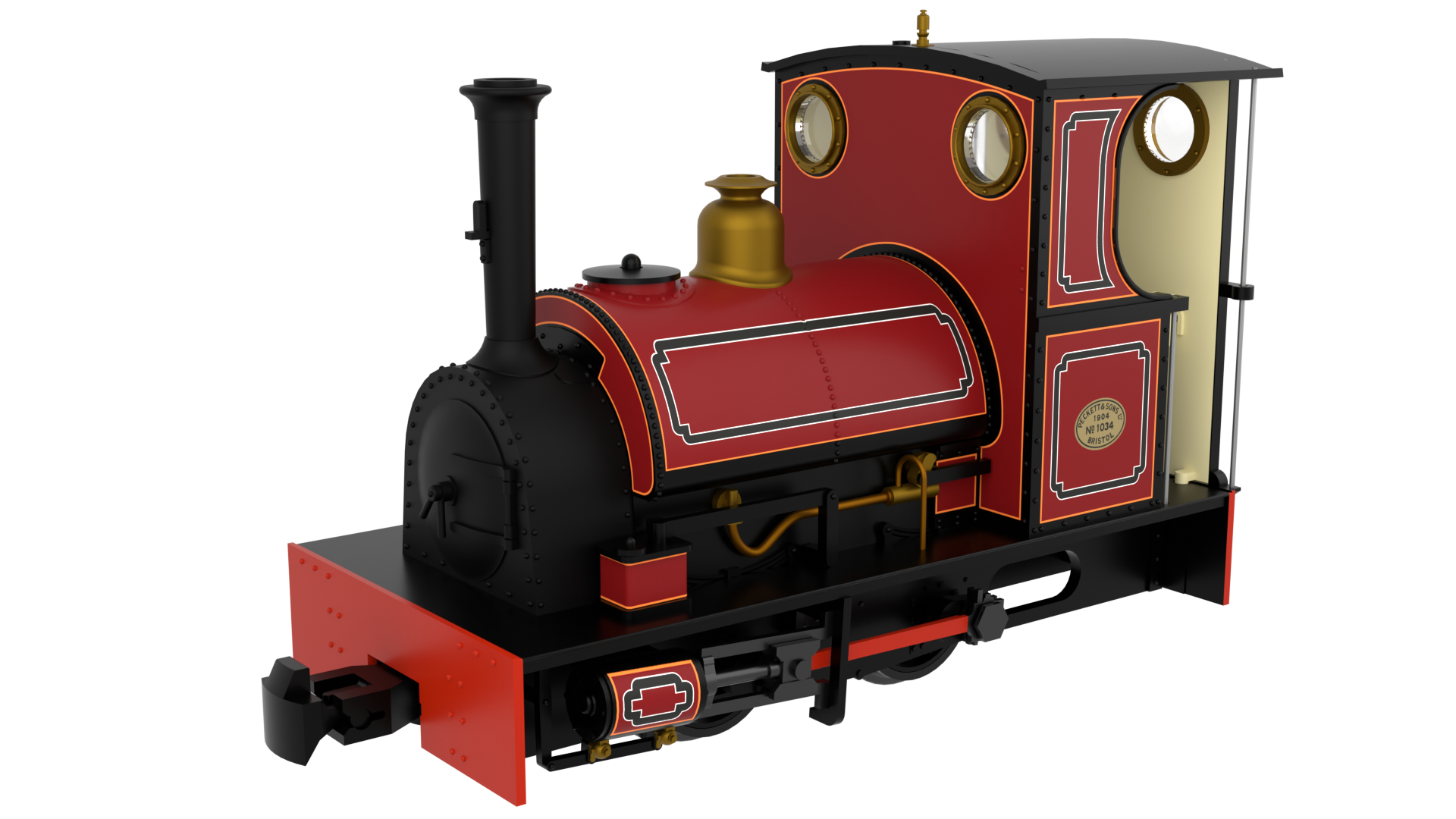 Rapido Trains 814509 Peckett & Sons Cranmore Class – FR Style Lined Red OO9 Gauge DCC FITTED