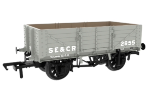 Rapido Trains 824009 SER/SECR 5-plank 10 ton open wagon – SE&CR Wainwright Light Grey No. 2855 OO Gauge