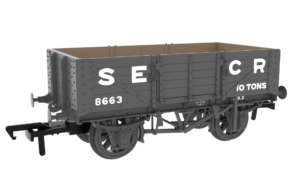 Rapido Trains 824016 SER/SECR 5-plank 10 ton open wagon – SECR Maunsell Dark Grey No. 8663 OO Gauge
