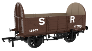 Rapido Trains 824018 SER/SECR 5-plank 10 ton open wagon – SR Pre-36 Brown No. 12407 OO Gauge