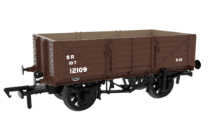 Rapido Trains 824024 SER/SECR 5-plank 10 ton open wagon – SR Post-36 Brown No. 12109 OO Gauge