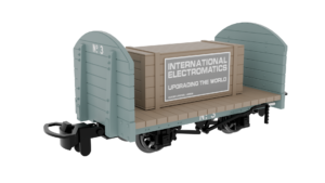 Rapido Trains UK 833204 Round Ended Flat – Plain Grey No. 3 (with removable crate) OO9 Gauge (Copy)
