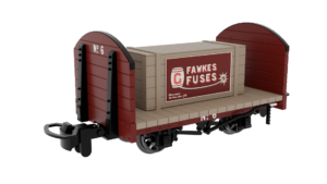 Rapido Trains UK 833207 Round Ended Flat – Plain Red No. 6 (with removable crate) OO9 Gauge (Copy)