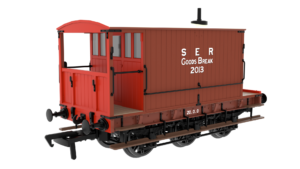 Rapido Trains UK 931016 SECR 6 Wheel Brake Van – No. 2013 – SER Brown OO Gauge