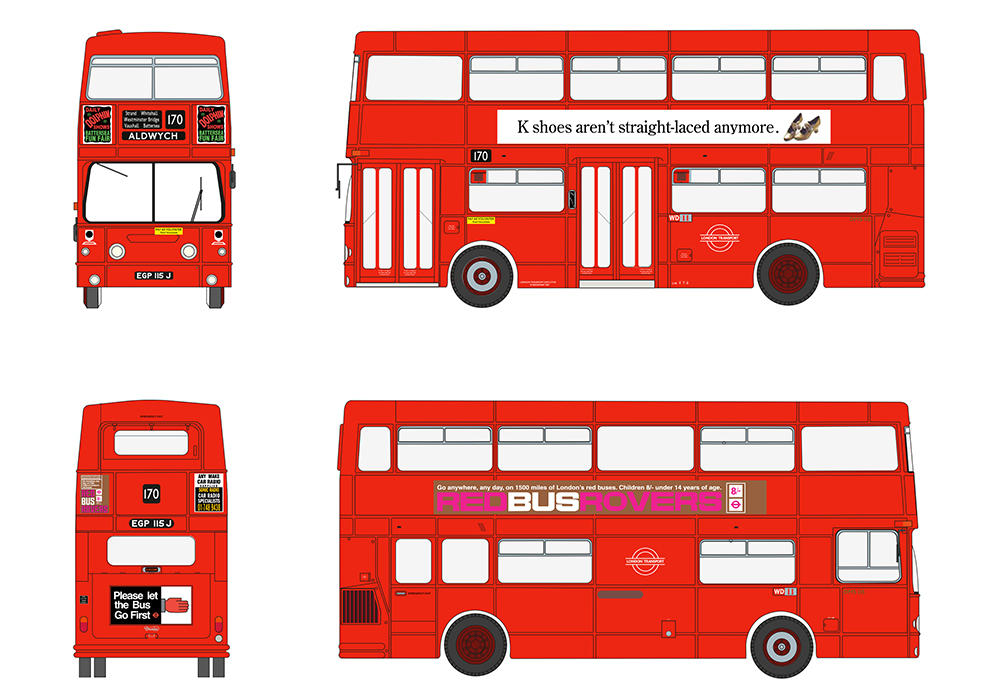 EFE E43001 Daimler Fleetline DMS115 London Transport Route 170 Aldwych - 1:76 (OO) Scale