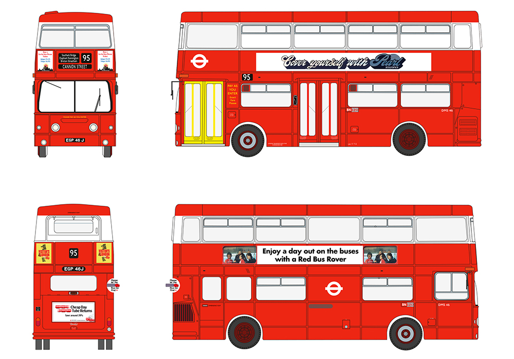 EFE E43004 Daimler Fleetline DMS46 London Transport Route 95 Cannon Street - 1:76 (OO) Scale