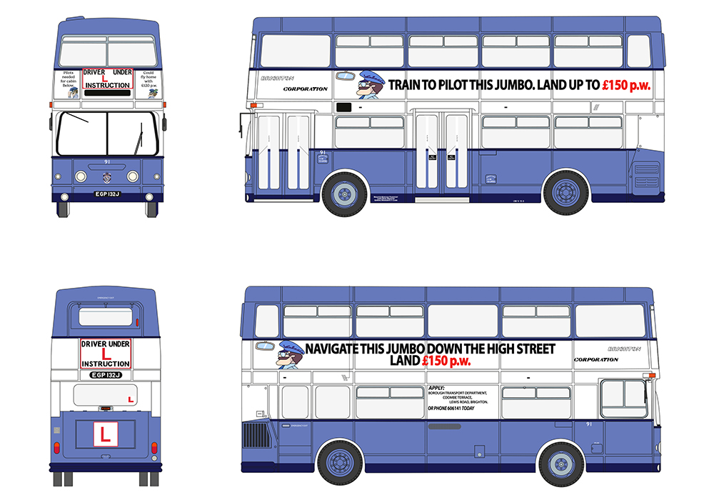 EFE E43005 Daimler Fleetline DMS Brighton Corporation 91 Driver Trainer - 1:76 (OO) Scale