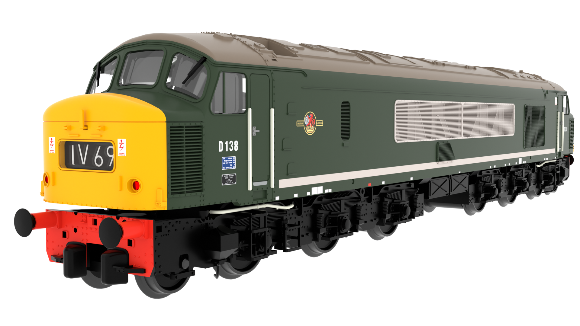Rapido 823203 Class 46 D138 BR Green With Full Yellow Ends - TT Gauge