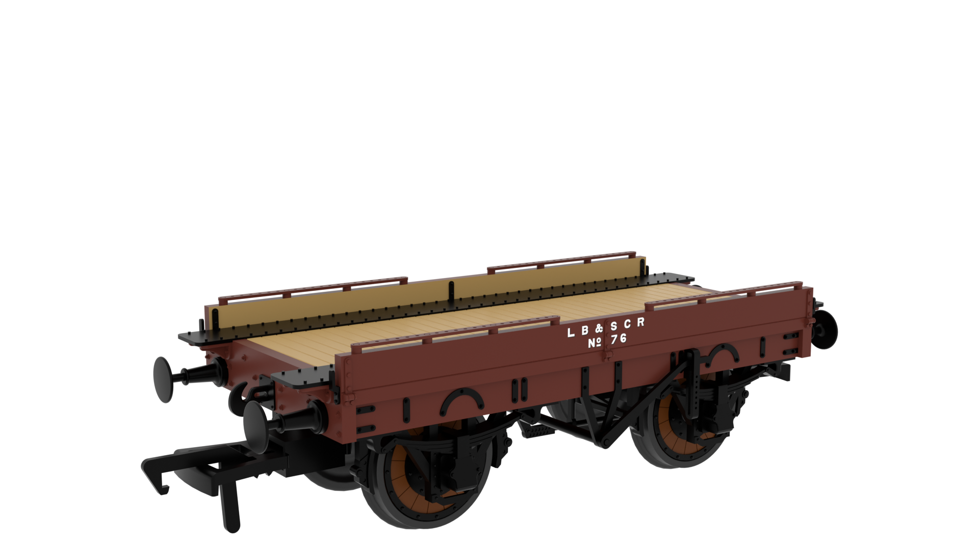 Rapido 830023 LBSCR Plain Mahogany ‘Evolution’ Open Carriage Truck No.76 - OO Gauge