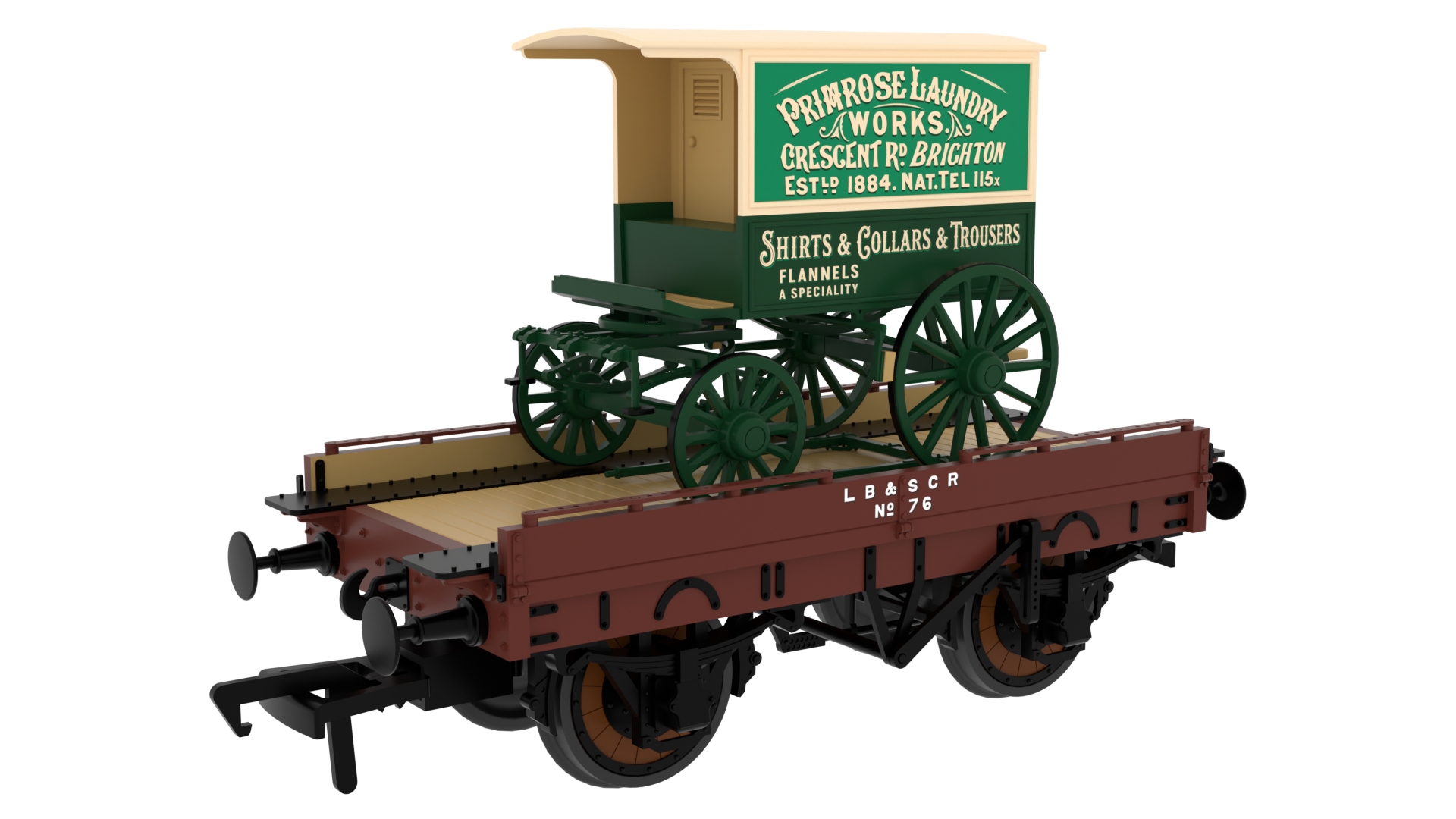 Rapido 830023 LBSCR Plain Mahogany ‘Evolution’ Open Carriage Truck No.76 - OO Gauge