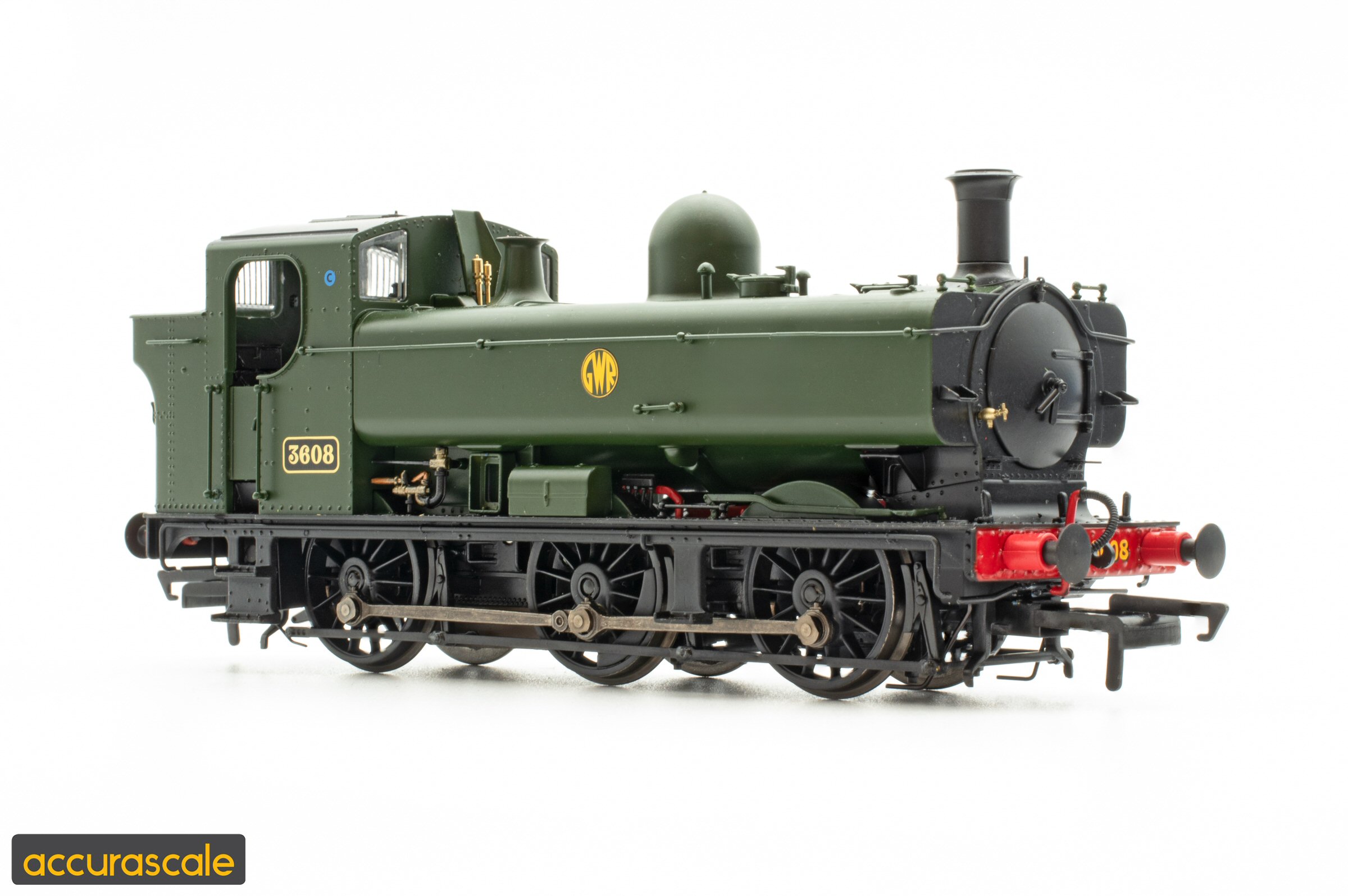 ACCURASCALE STEAM ACC3543 GWR Pannier Tank - 8750 Class - 3608 - GWR Green Shirtbutton OO Gauge DCC READY