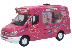 OXFORD DIECAST 76WM009 Mercedes Whitby Mondial Ice Cream Van Tonibell - OO gauge