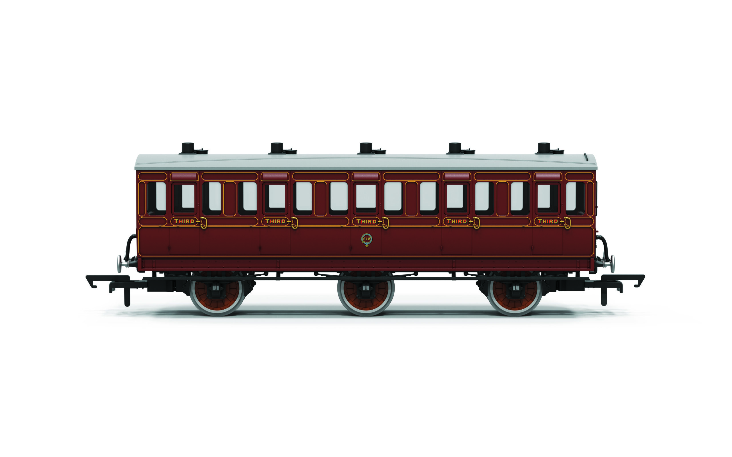 Hornby R40539 LB&SCR 6 wheel third class coach 612 - OO Gauge