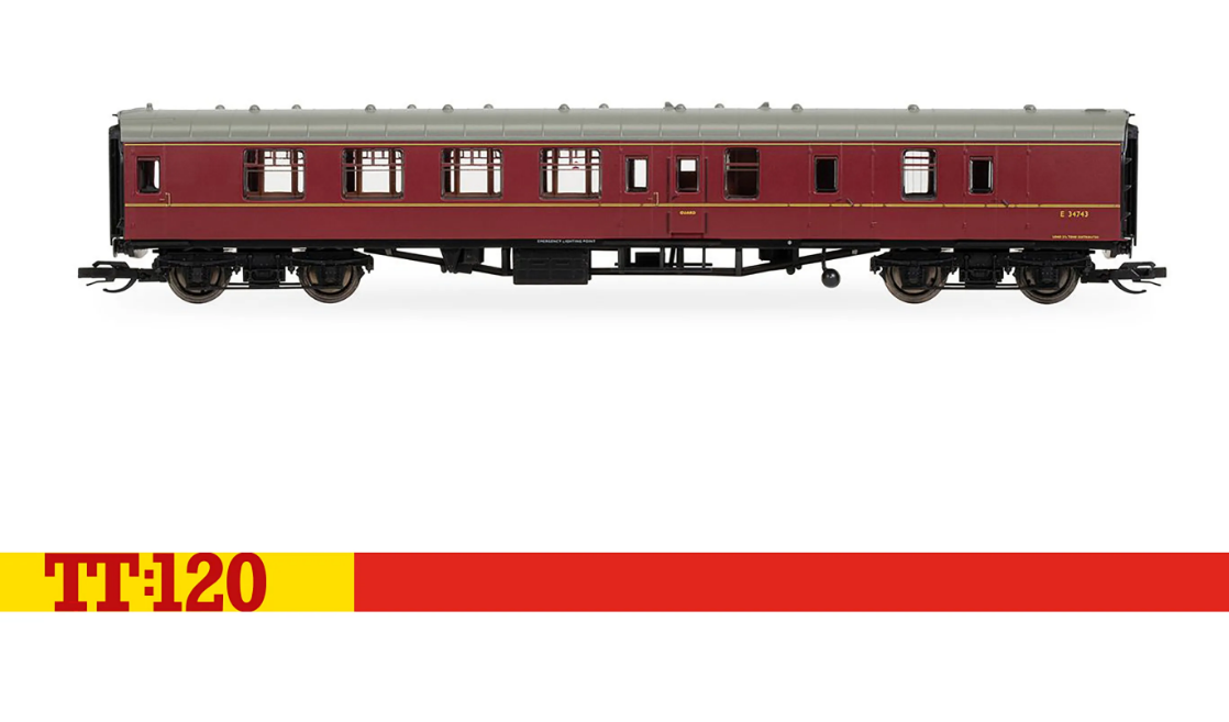 Hornby TT4002A BR Mk1 Brake Second Corridor E34743 - Era 5 - TT Gauge