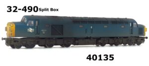Bachmann 32-490split box Class 40 40135 In BR Blue Livery Split Box OO Gauge DCC READY - OLIVIA's TRAINS REWORK