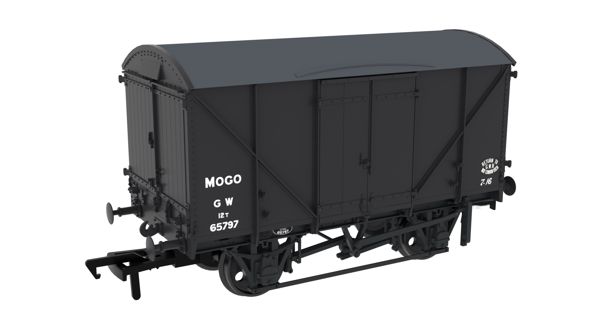 Rapido Trains 813308 | Diagram G43 MOGO Van - No.65797 GWR Post-42 Grey - OO Gauge