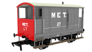 Rapido Trains 820008 | LSWR/WD 20T Brake Van - No. 27 Metropolitan Grey - OO Gauge