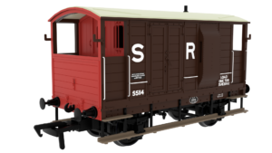 Rapido Trains 820009 | LSWR/WD 20T Brake Van - No. 55114 SR Brown (pre-36) - OO Gauge