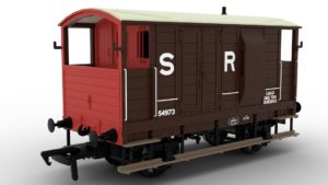 Rapido Trains 820010 | LSWR/WD 20T Brake Van - No. 54973 SR Brown (pre-36) - OO Gauge