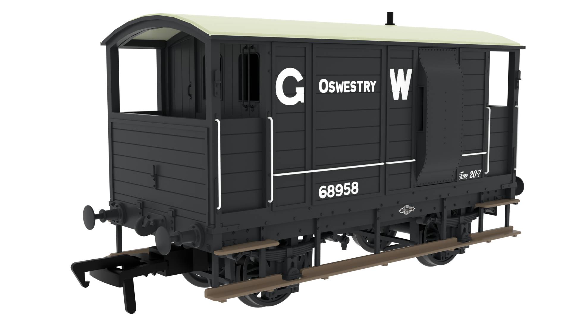 Rapido Trains 820013 | LSWR/WD 20T Brake Van - No. 68958 GWR Grey - OO Gauge
