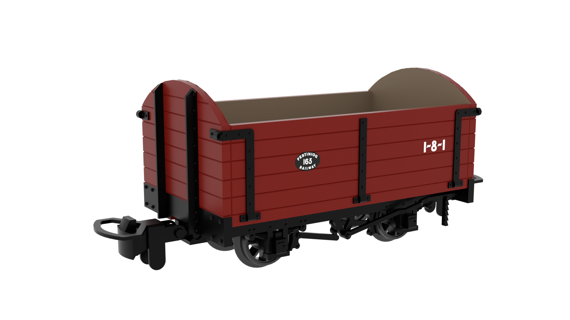 Rapido Trains 990025 | 009 Dropside Open - FR Red No.163 - 009 Gauge