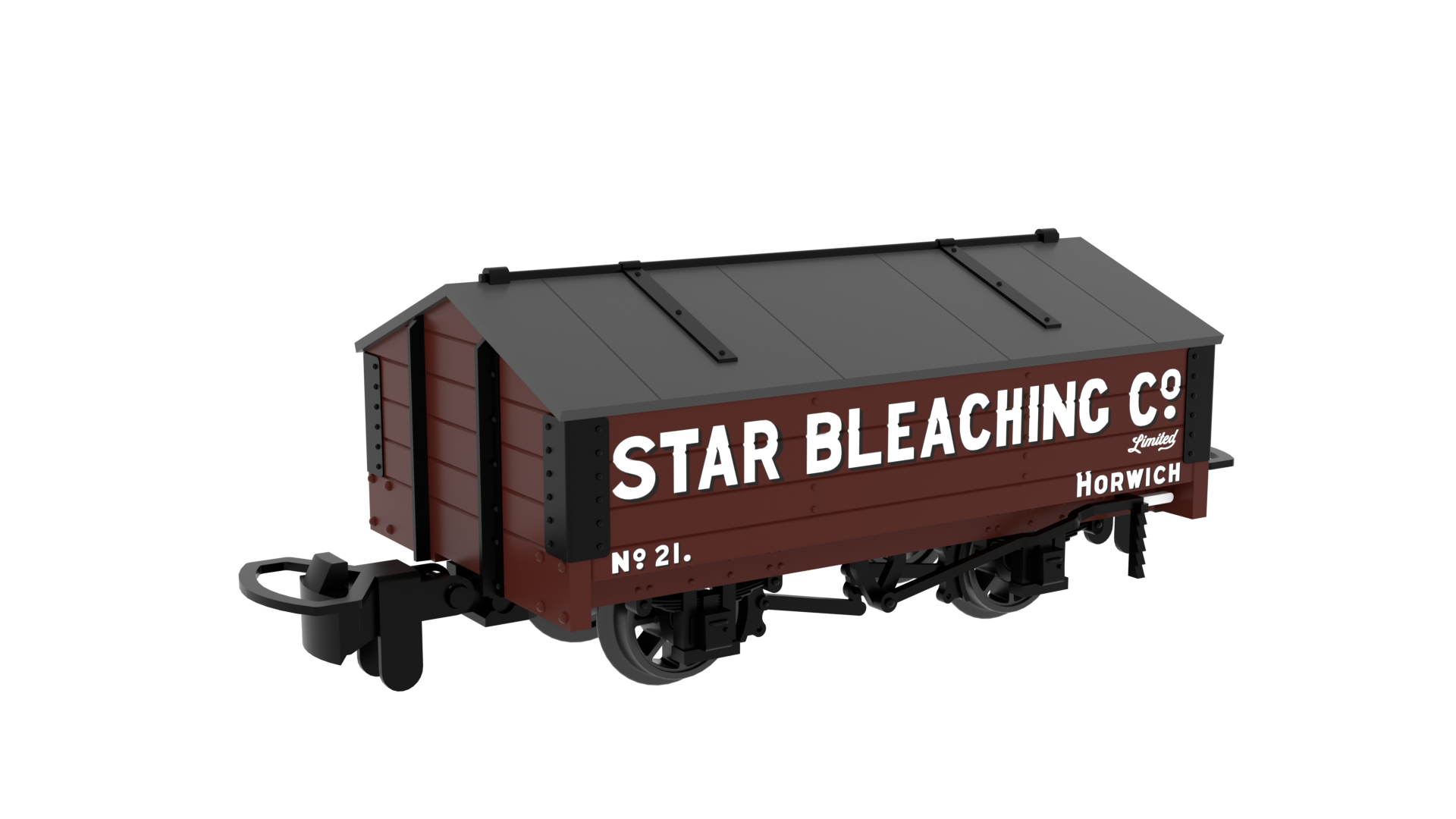 Rapido Trains 990413 | 009 Peaked Roof Van - Star Bleaching No.21 - 009 Gauge