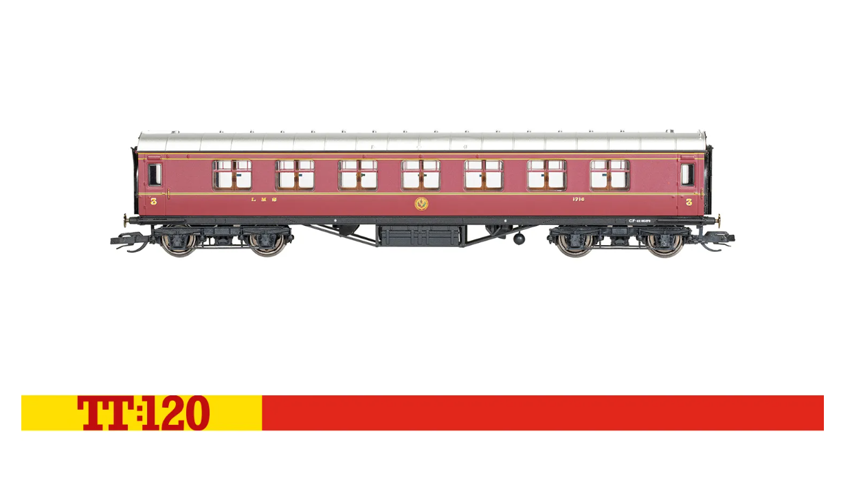 Hornby TT4008 LMS 57' Corridor Third, 1716 - Era 3 - TT Gauge