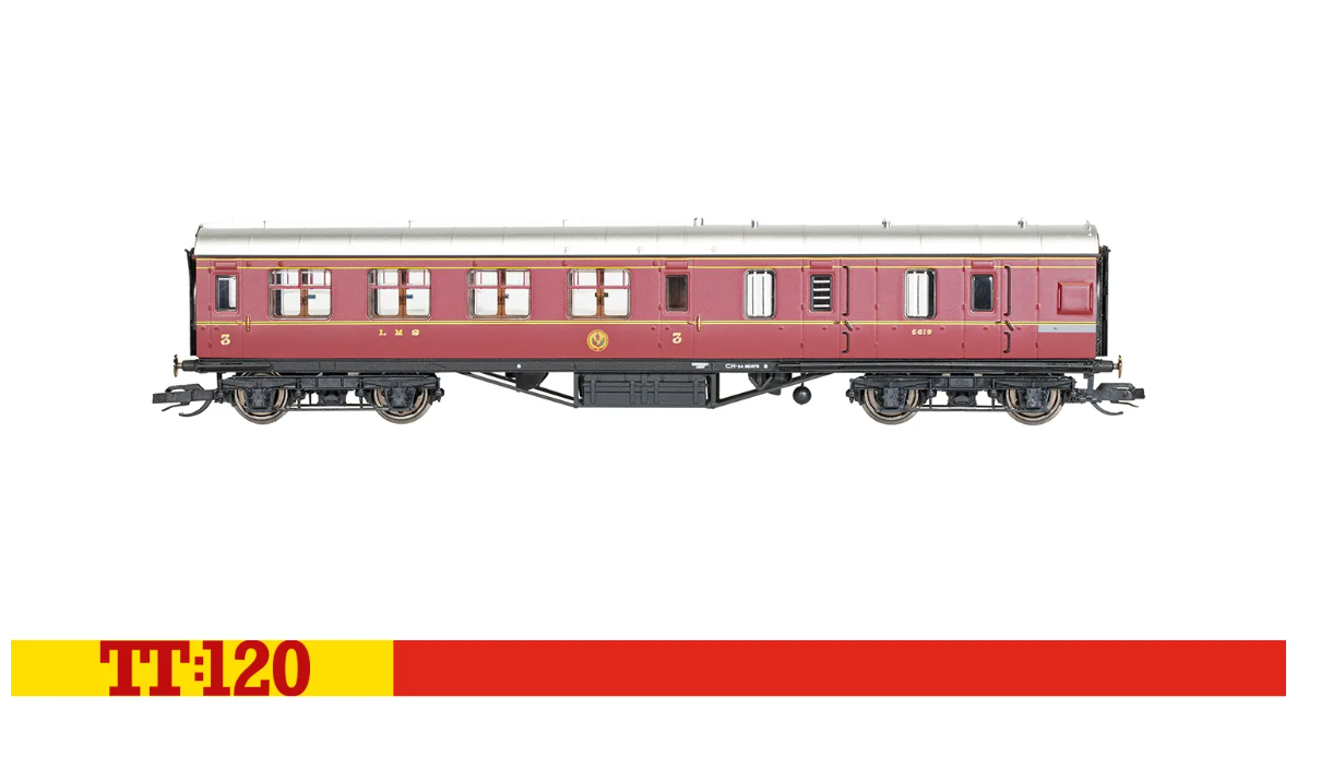 Hornby TT4009 LMS 57' Brake Third, 5619 - Era 3 - TT Gauge
