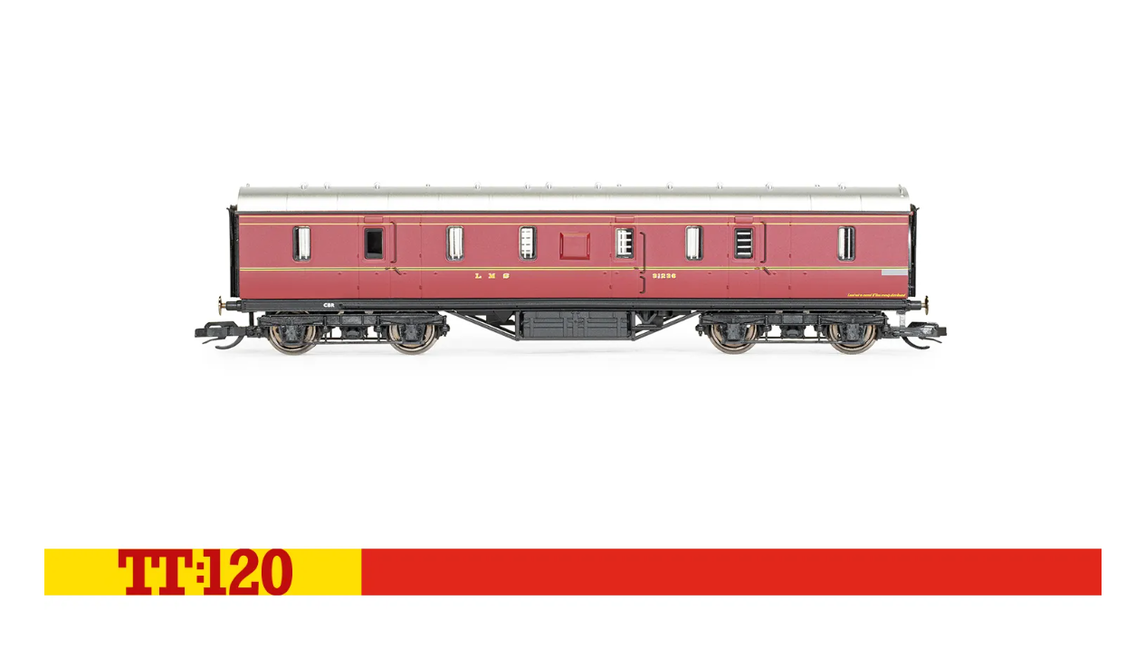 Hornby TT4010 LMS 50' Passenger Brake, 31236 - Era 3 - TT Gauge